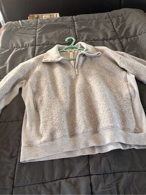 Lululemon Cozy Half-Zip Sherpa Pullover Sweater - Light Gray